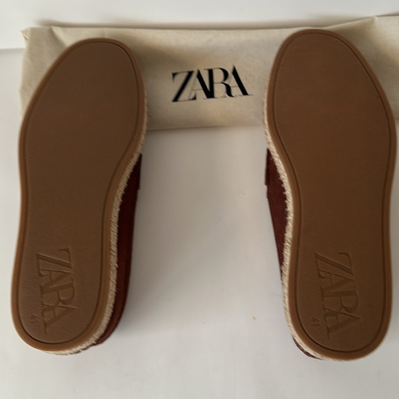 Zara Leather Moccasin Espadrilles Chestnut Men’s Shoes - Picture 8 of 17